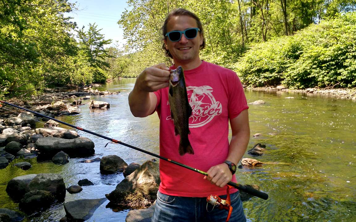 Picture of trout fishing.