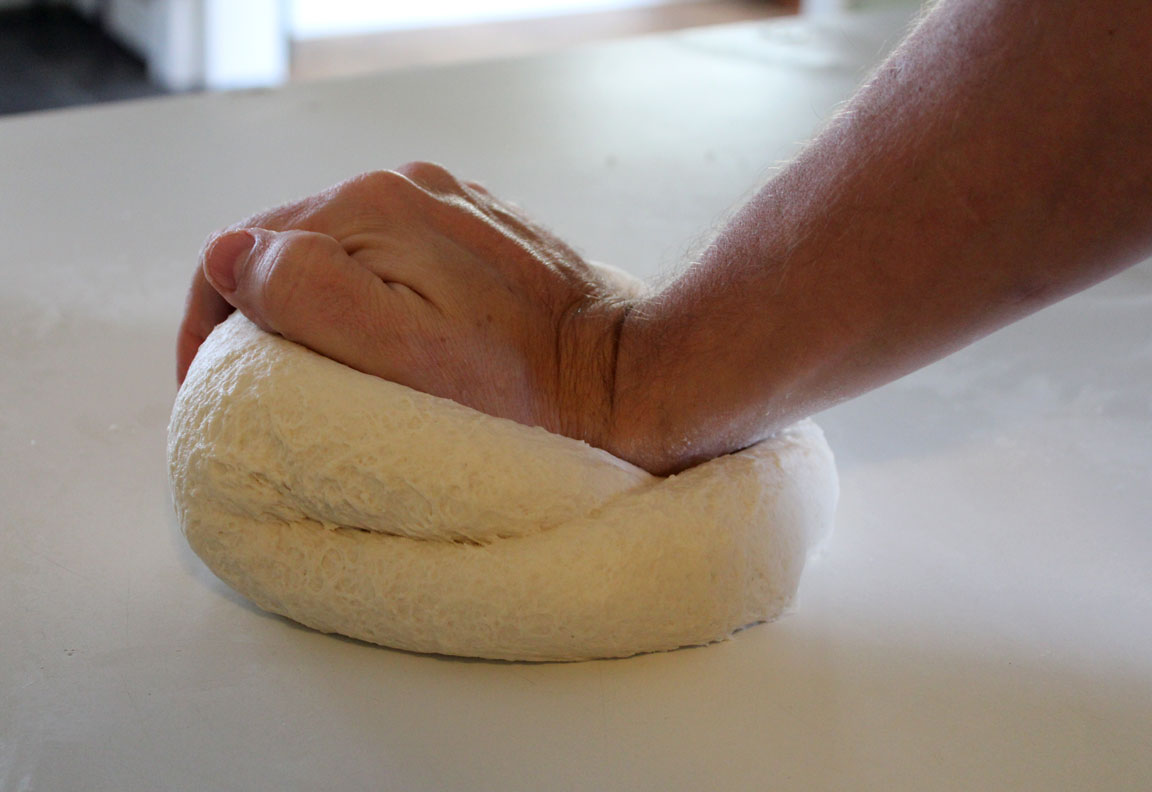 Picture of dough kneading.