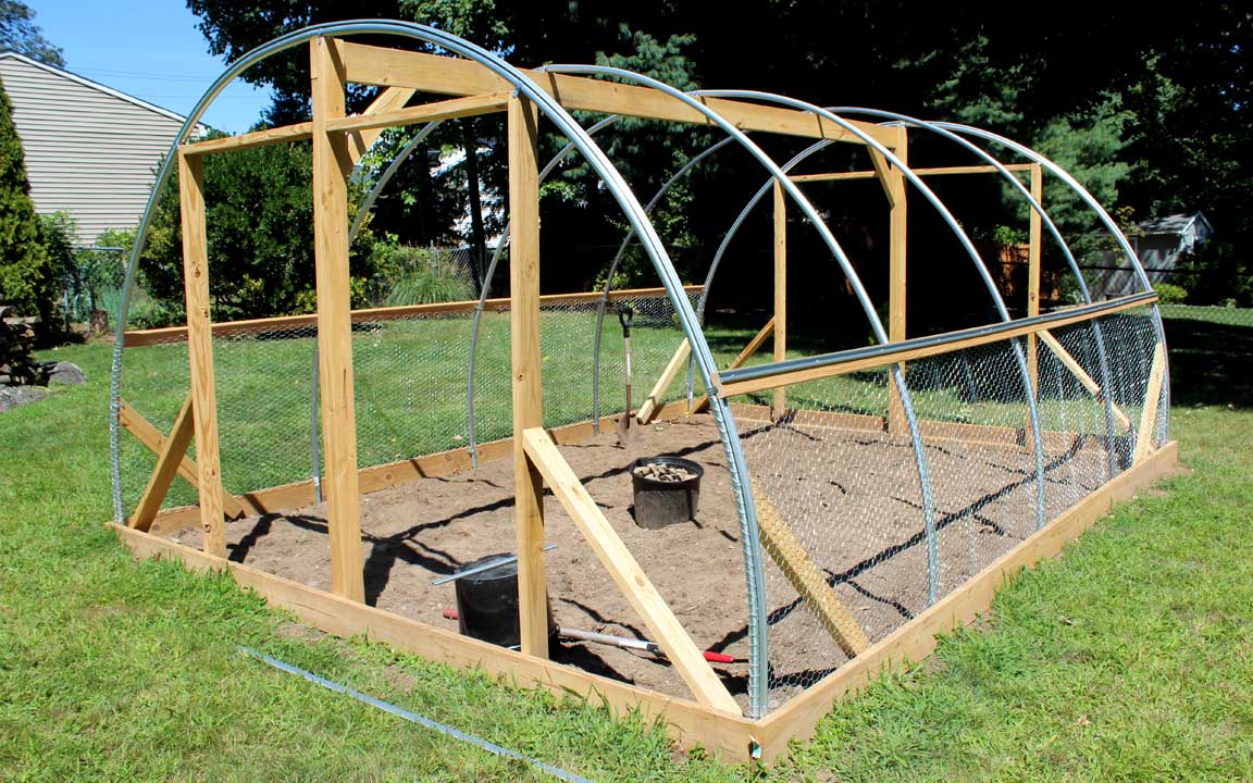 Hoophouse Greenhouse DIY design end wall structure Mr Crazy KicksMr 