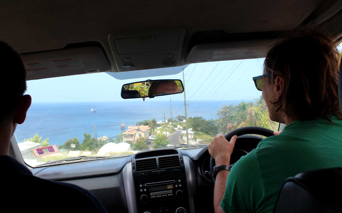 Picture of driving in Grenada.